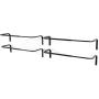 brightmaison Wall Mounted Adjustable Durable Steel Clothes Rack ? Set of 4 ? Drying and Hanging Closet Bar Rail Organizer (Black)