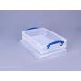 Really Useful Boxes Plastic Storage Box, 4 Liters, 14 5/8" x 10 1/4" x 3 3/8", Clear Really Useful Boxes Plastic Storage Box, 4 Liters, 14 5/8" x 10 1/4" x 3 3/8", Clear
