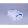 Really Useful Boxes Plastic Storage Box, 4 Liters, 14 5/8" x 10 1/4" x 3 3/8", Clear