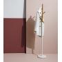 Type A Wooden Coat Rack | Clothing Hanger with 6 Hooks, Easy Assembly & 2 Adjustable Heights | Perfect for Your Hallway, Entryway or Foyer to Hang Your Clothes & Accessories | Wooden White Base