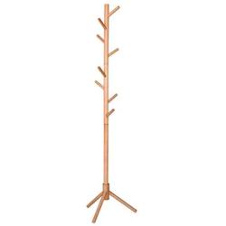 YMJ Coat Stand Clothes Rack Wood Floor Finish Entryway Standing Coat Rack Hall Tree Hat Hanger Holder for Jacket Clothes Coat Racks