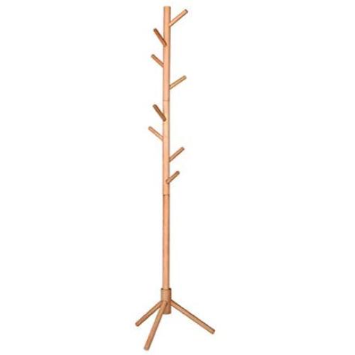 Y.H.Valuable Coat Racks Coat Stand Clothes Rack Wood Floor Finish Entryway Standing Coat Rack Hall Tree Hat Hanger Holder for Jacket Clothes Entryway Furniture