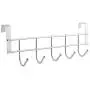 Hli-Shjhsmu Hanging Loop Hanger Storage Stainless Steel 5 Hooks Clothes Door Bathroom Hanger Organizer Bathroom Shelves Kitchen
