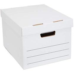 AmazonBasics Medium Duty Storage Filing Boxes with Lift-Off Lid - Pack of 12, Letter / Legal Size