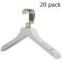 Iddefee Clothes Hanger Adult Hangers Non-Slip Wooden Collection for Everyday Standard Use Clothing Hangers Suit Clothes Hangers 20 Pack White for Home Pants Hangers (Color : White, Size : 38x24cm)