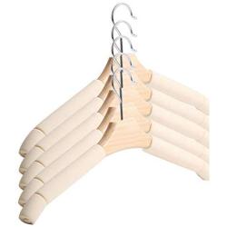 10PCS Durable Solid Wood Clothes Hanger Sponge Household Shops Laundry Holder Random Color