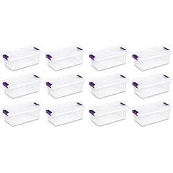 12 Pack) Sterilite 17511712 6-Quart ClearView Latch Boxes Storage Tote Container