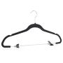 Raymond Waites Ultra-Thin Non-Slip Velvet Clothing Hangers with Clips, Flocked & Durable, Closet Space Saving, for Garments, Suits, Dresses, Pants, Shirts, Coats, 6 Pack (Black)