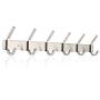 HOMFA Coat Hook Wall Mounted Stainless Steel Hook Rack with 6 Dual Hanger Hooks for Coats, Hats, Scarves, key