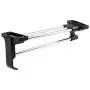 NTS 250mm，350mm,450mm Stainless Steel Retractable Wardrobe Rail Clothes Hanger Towel Coat Racks Closet Rod (250MM)