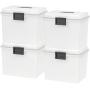 IRIS USA UCB-HFB Letter Size Portable Weathertight File Box, 4 Pack, Pearl