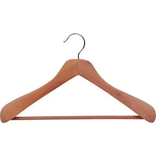 The Great American Hanger Company Deluxe Cedar Suit Hanger, Boxes of 6, 2 Inch Wide Hangers with Solid Wood Pant Bar