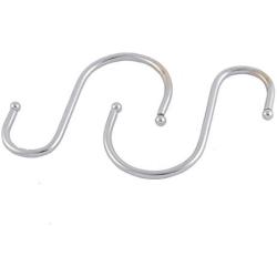 uxcell Stainless Steel S Shaped Pot Pan Clothes Storage Hanger Hook 10 Pcs Silver Tone