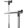 Finnhomy Double Rail Adjustable Rolling Garment Rack with Bottom Shelf - Clothes Hangers with Wheels - Rolling Clothes Organizer, Black and Chrome
