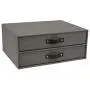 Bigso Birger 2-Drawer Canvas Fiberboard Easy Pull Handle Document Letter Box, 5.7 x 13 x 9.8 in, Grey Bigso Birger 2-Drawer Canvas Fiberboard Easy Pull Handle Document Letter Box, 5.7 x 13 x 9.8 in, Grey