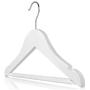 HANGERWORLD 6 White Wooden 11.8inch Kids Notched Coat Clothes Garment Hangers Non Slip Pants Bar