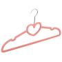 KYCPTNFJ Pack of 10 Non-Slip Thin 360 Degree Swivel Flocked Adult Clothes Hangers with Heart Tie