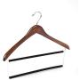 2 Quality Tow-Tone Wooden Suit Hangers with Velvet Pants Bar Smooth Finish Solid Wood Coat Hanger with 360° Swivel Hook - Camisole, Jacket, Pant, Dress Clothes Hangers (Retro, 2)