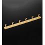 Cxjff Wall-Mounted Coat Rack Clothes Hat Stand Hanger Holder Decoration 6 Hooks Space Aluminum, 45 4 1.8CM (Color : Gold)