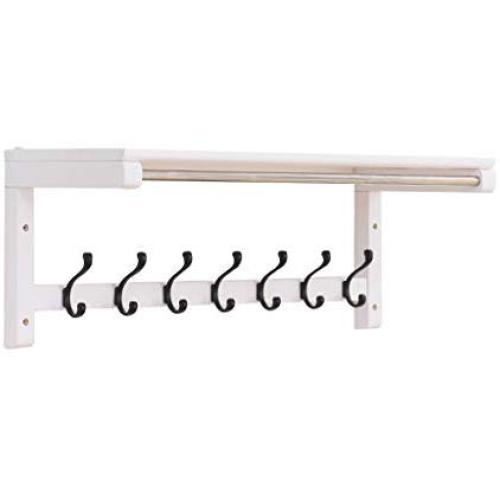 Coat Rack Coat Rack Wall Hanging Wall Hanger Porch Entry Clothes Hook Living Room Solid Wood Multi-Purpose Rack White (Size : 7529.527.3cm)