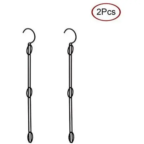 HHXD 6 Holes Clothes Hanger Organizer,Saving Space Iron Storage Coat Hangers Personality/Black / 2Pcs