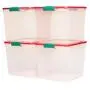 Homz 31 Quart Latching Bin Holiday Clear Storage Container with Lid, Medium(pack of 8)