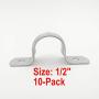 Heavy Duty Rigid Pipe Strap Clamp Hanger, 2 Holes, Galvanized or PVC Pipes, IMC Conduit (10, 1/2 Inch)