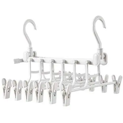 2PC 3D Space Saving Hanger Magic Clothes Hanger Holders with Hook Closet Organizer Rack Organizer Home Hanger Foldable Clothes Clip Decoration