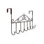 Hooks Over The Door Hook Organizer Rack Hanging, 7 Hooks, Over Door Storage Rack ? Organizer Hooks for Coats, Hats, Robes, Clothes or Towels (Copper)