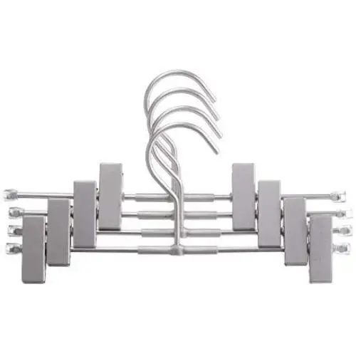 Koobay 20Pack 11.8" Sliver Aluminium Hangers Stainless Bottom Adjustable Clips Pants Skirt Trousers Clothes Metal Hangers Koobay 20Pack 11.8" Sliver Aluminium Hangers Stainless Bottom Adjustable Clips Pants Skirt Trousers Clothes Metal Hangers