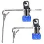YUENA CARE 6 Tier Skirt Hanger Pants Hangers Space Saving Clothes Trousers Hanger with Adjustable Clips Blue