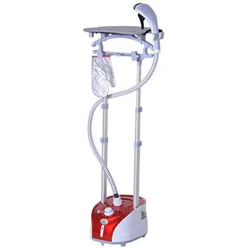 HOMCOM Fabric Garment Steamer for Clothes, Hanging Full Size, 2 Liter, 1350W, 11 Level Steam Adjustment - Red
