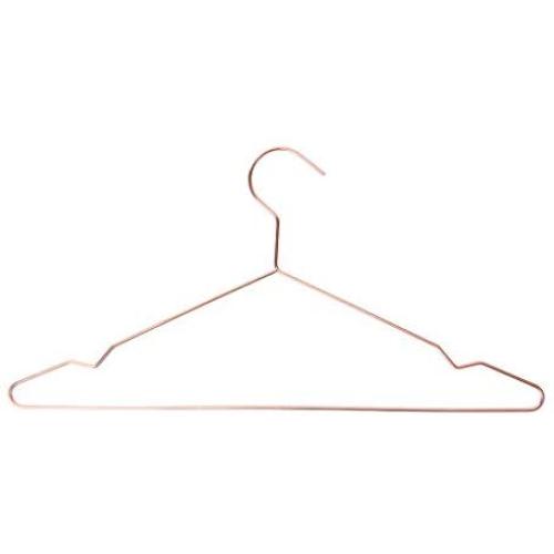 Riverlily Iron Wire Non-Slip Anti-Rust Coat Hanger Rose Gold Clothes Garment Trouser Dress Clothes-Rack 42x21cm