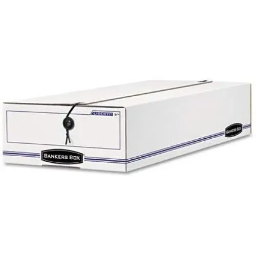 Bankers Boxamp;reg; Liberty Check/Voucher Box, 10-3/4 x 23-1/4 x 4-5/8, White/Blue, 12 per Carton Bankers Boxamp;reg; Liberty Check/Voucher Box, 10-3/4 x 23-1/4 x 4-5/8, White/Blue, 12 per Carton
