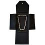 6&quotW x 8 1/4&quotH Black Velvet Jewelry Folder Pearl Necklace Organizer Storage Display Gift Valentine