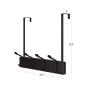 SONGMICS Over-The-Door Hook Rack, Wall-Mounted Coat Rack, Door Clothes Hanger with 4 Metal Hooks, for Living Room, Cloakroom, Bathroom, Dark Brown ULHR24BR SONGMICS Over-The-Door Hook Rack, Wall-Mounted Coat Rack, Door Clothes Hanger with 4 Metal Hooks, for Living Room, Cloakroom, Bathroom, Dark Brown ULHR24BR
