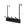 SONGMICS Over-The-Door Hook Rack, Wall-Mounted Coat Rack, Door Clothes Hanger with 4 Metal Hooks, for Living Room, Cloakroom, Bathroom, Dark Brown ULHR24BR