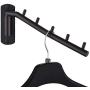 JQK Folding Clothes Hanger Rack, Stainless Steel Swing Arm Hook Holder, Clothing Hanging System Drying Closet Storage Organizer Matte Black Wall Mount, SHR100-PB
