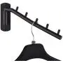 JQK Folding Clothes Hanger Rack, Stainless Steel Swing Arm Hook Holder, Clothing Hanging System Drying Closet Storage Organizer Matte Black Wall Mount, SHR100-PB