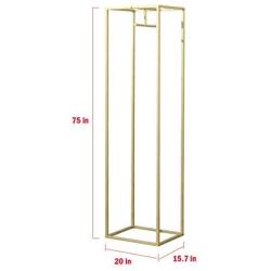 FURVOKIA Clothes Retail Heavy Duty Metal Garment Racks,Clothing Store Hanger Storage Shelves,Floor-Standing Display Rack (Gold Square Tube, 75" H)