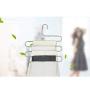 HJYPYJ Magic Hanger,Type s Multi-Layer Storage Magical Hangers,Stainless Steel Multifunction Trouser Hangers,Space-Saving Organizer Hangers, Not Easily Deformed/Silver / 2 pcs
