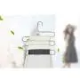 HJYPYJ Magic Hanger,Type s Multi-Layer Storage Magical Hangers,Stainless Steel Multifunction Trouser Hangers,Space-Saving Organizer Hangers, Not Easily Deformed/Silver / 2 pcs