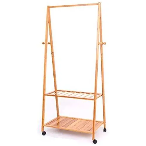 Cxjff Coat Rack Clothes Hat Stand with Pulley Hanger Solid Wooden Floor Standing, 2 Colors, 5 (Color : Woodb60cm) Cxjff Coat Rack Clothes Hat Stand with Pulley Hanger Solid Wooden Floor Standing, 2 Colors, 5 (Color : Woodb60cm)