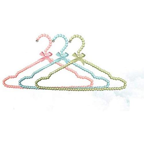 5pcs Random Color 40cm High-Grade Pearl Clothing Hangers Women Plastic Hanger Clothes Rack Wedding Dress Hangers