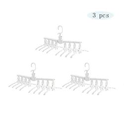 HJYPYJ Magic Hanger,Multifunction Magical Hangers,Detachable PP POM Hanger,Space-Saving Organizer Hangers, Reasonable Spacing/White / 3pcs