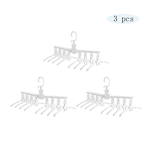 HJYPYJ Magic Hanger,Multifunction Magical Hangers,Detachable PP POM Hanger,Space-Saving Organizer Hangers, Reasonable Spacing/White / 3pcs