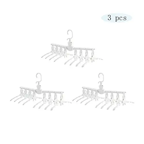 HJYPYJ Magic Hanger,Multifunction Magical Hangers,Detachable PP POM Hanger,Space-Saving Organizer Hangers, Reasonable Spacing/White / 3pcs