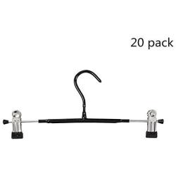 Clothes Hangers Set, Hangers With Clips For Adult Children Universal For Clothing Pants Skirt Hangers Suit Clothes Hangers 20 Pack For Home Closet Clothing Organiser ( Color : Black , Size : 31x14cm )