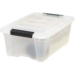 IRIS USA, Inc TB-42 12 Quart Stack & Pull Box, Multi-purpose Storage Bin, 6 Pack, Pearl