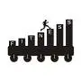 YAOJIA Fitness Theme Custom Silihouette Wooden Hanger Unique Gift Clothes Hat Key Hook/Coat Rack/Wall Hook Modern Home Decoration Wall Stickers Kitchen Bathroom Towel Hook,Black